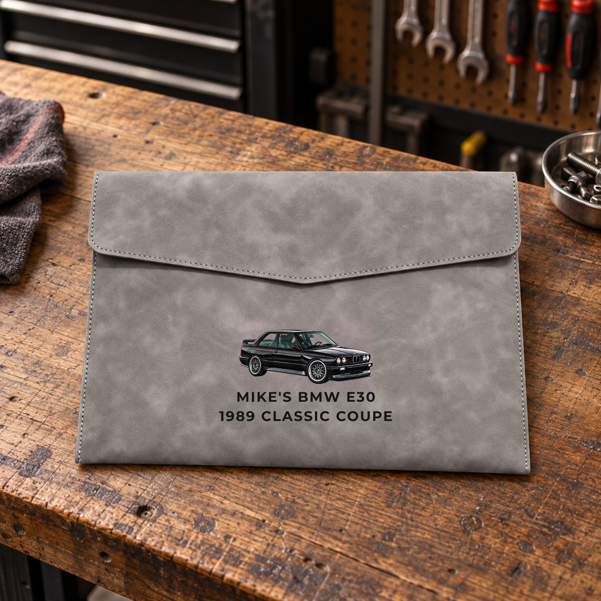 Custom Vehicle Suede Document Folder