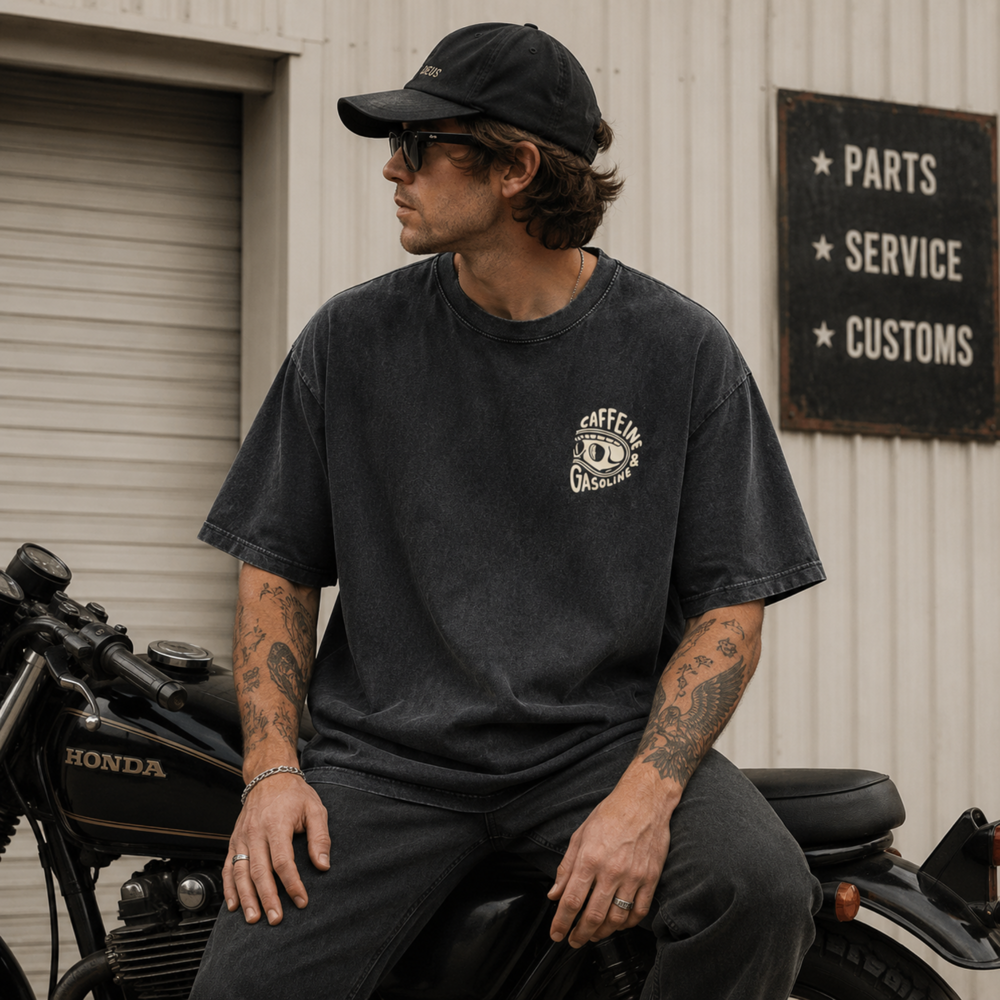 Caffeine & Gasoline Vintage Wash Tee