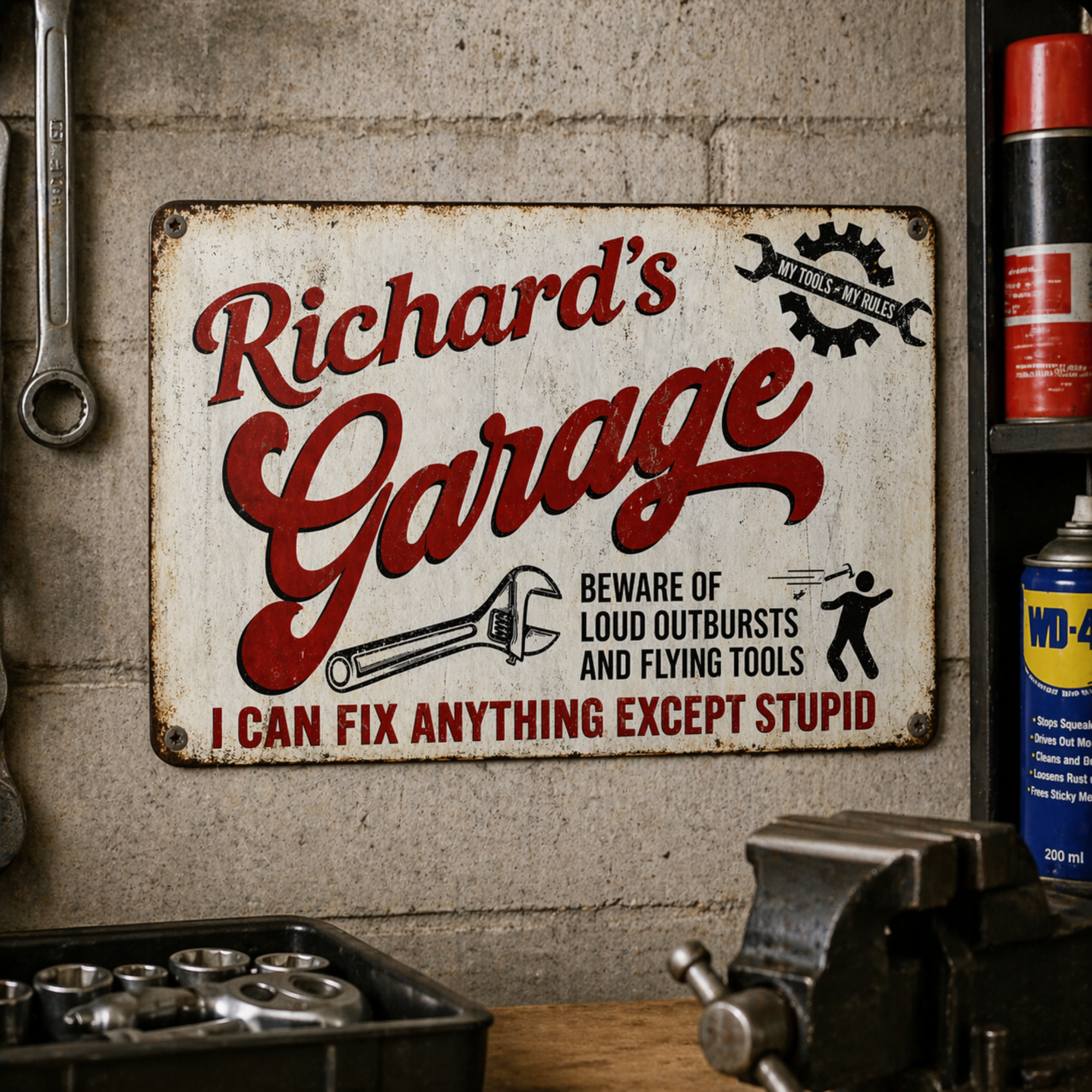 Custom Metal Garage Sign