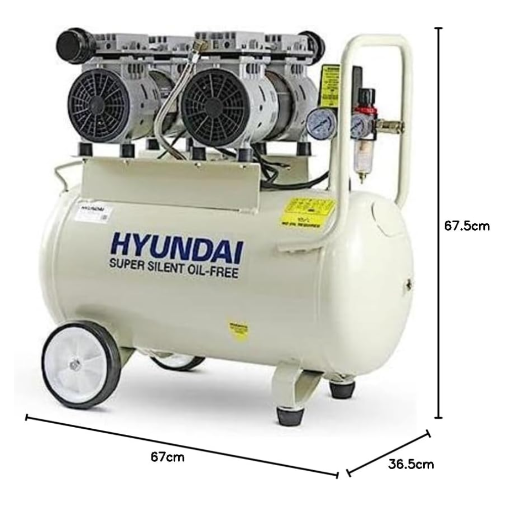 Hyundai | 50L "Super Silent" Oil-Free 2HP Electric Air Compressor (HY27550X)