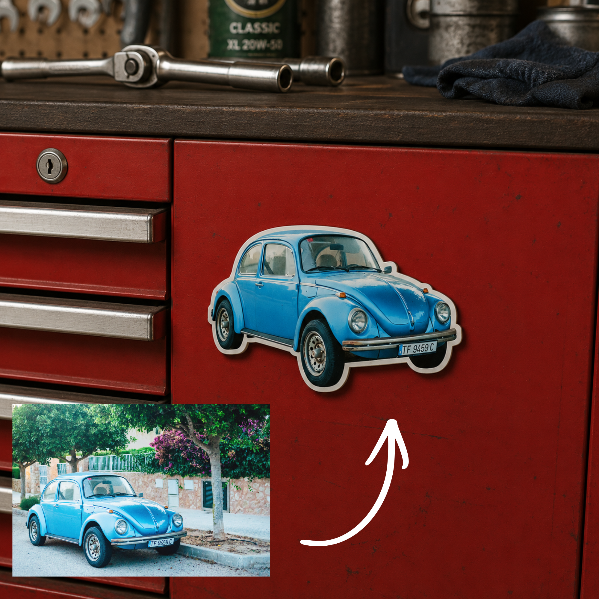 custom classic car magnet