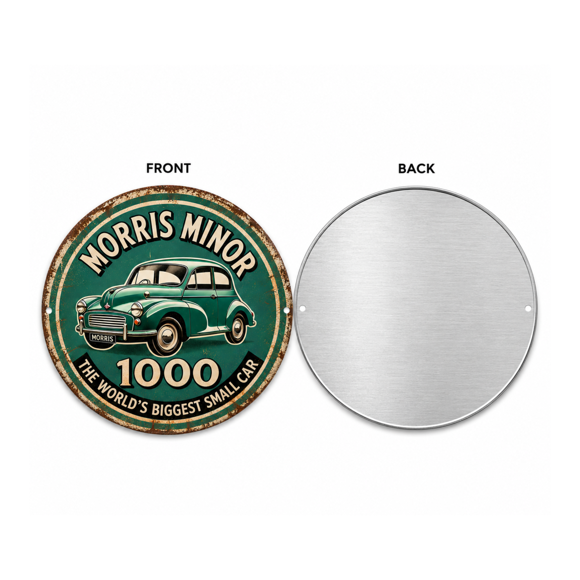 Morris Minor 1000 Vintage Metal Wall Sign