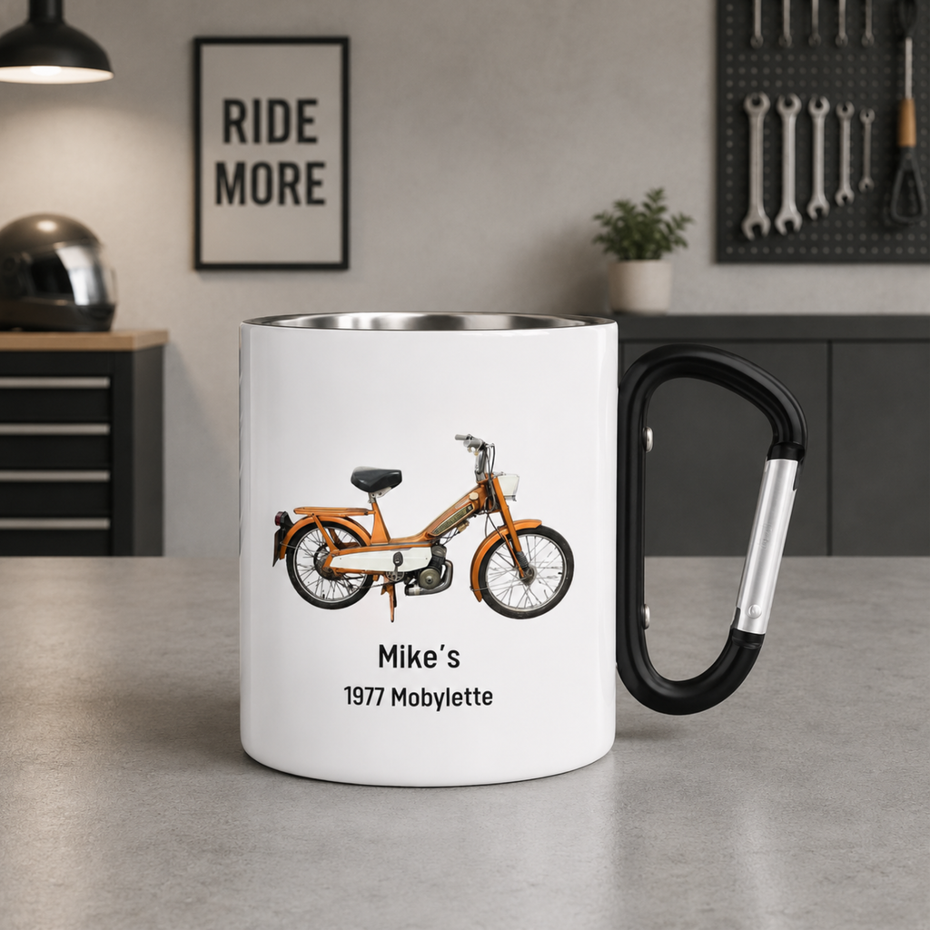 Personalised Vehicle Mug with Carabiner Handle & Lid