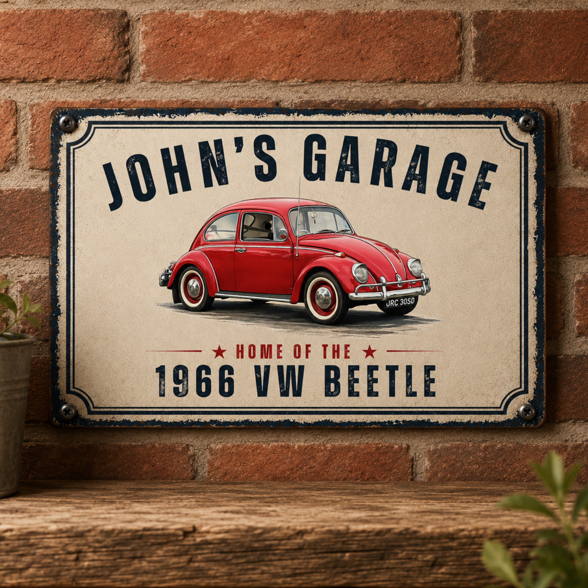personalised custom classic car vehicle vintage metal sign