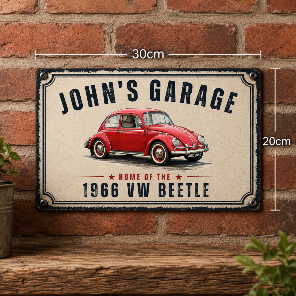 Personalised Vintage Garage Car Sign
